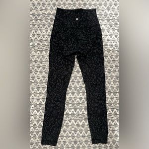 Lululemon Athletica black leopard leggings in size 2.